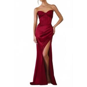 NEW LADIVINE sienna prom dress in deep red